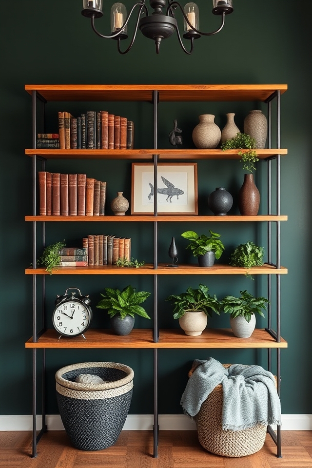 stylish functional open shelving