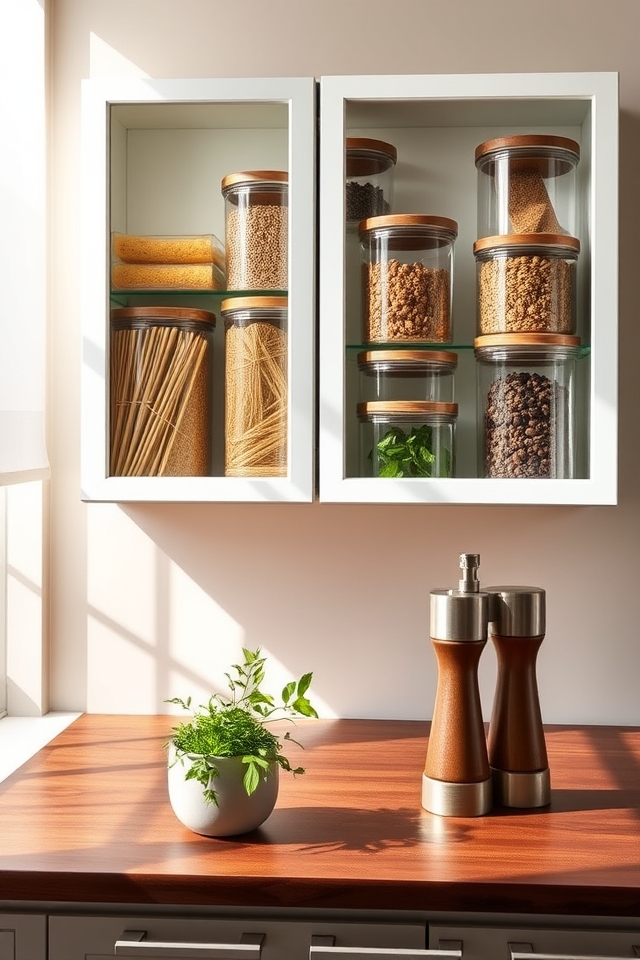 stylish glass container organization