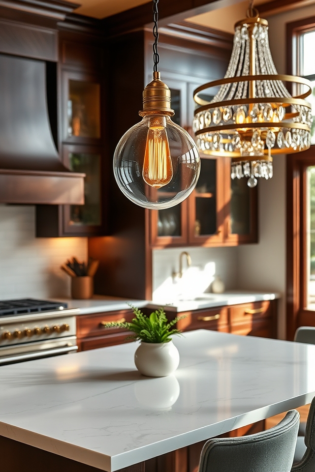 stylish lighting enhances kitchens