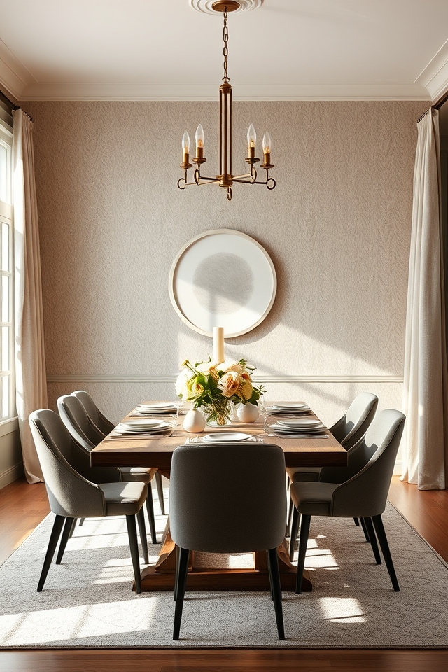 textured finishes enhance dining