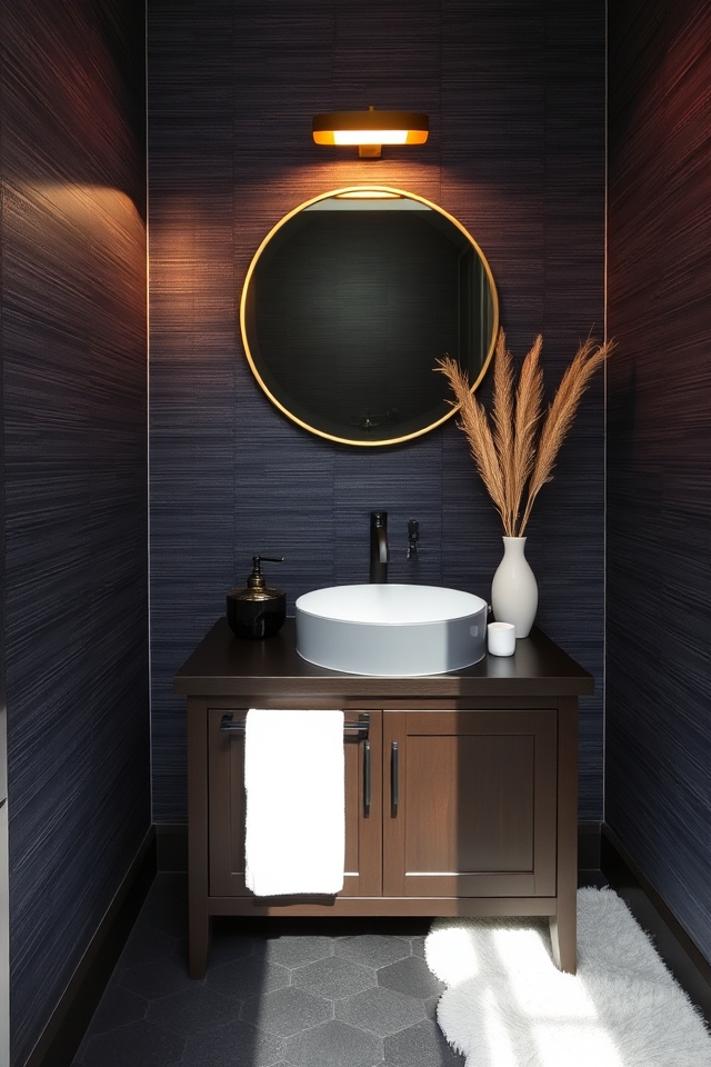 textured wallpaper enhances ambiance