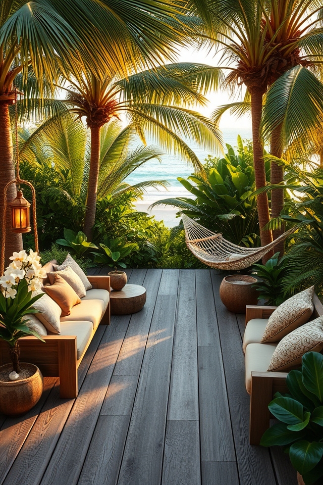 tropical coconut deck oasis
