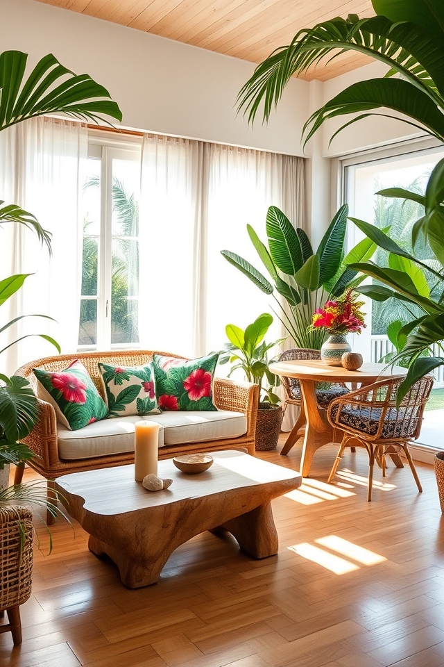 tropical indoor outdoor living