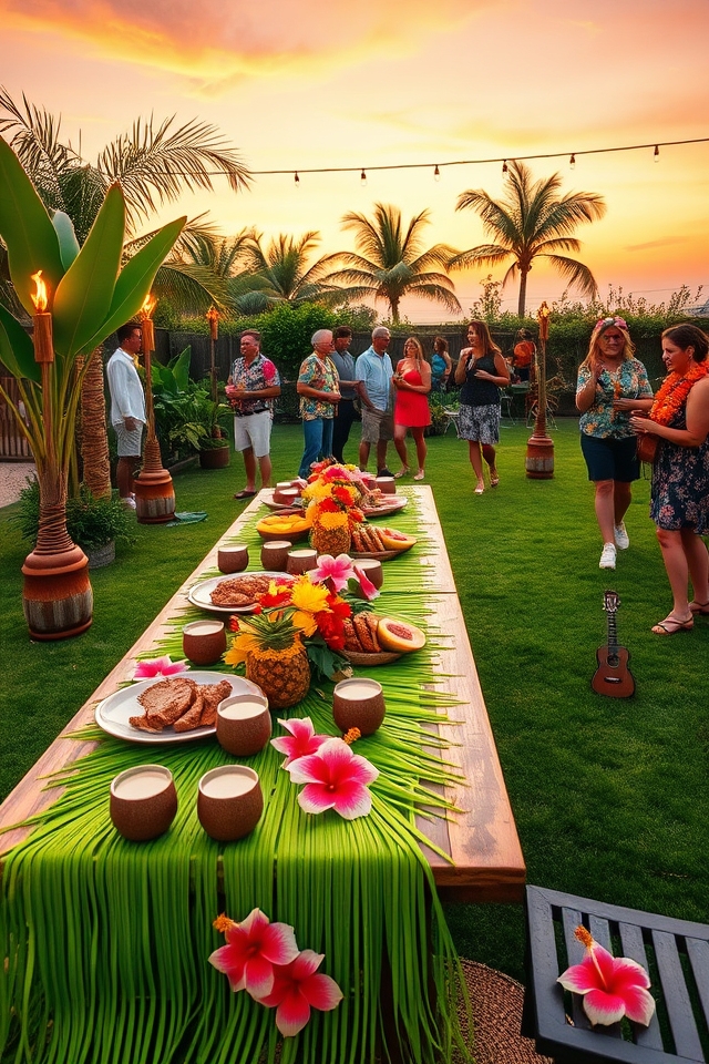 tropical luau festive decor