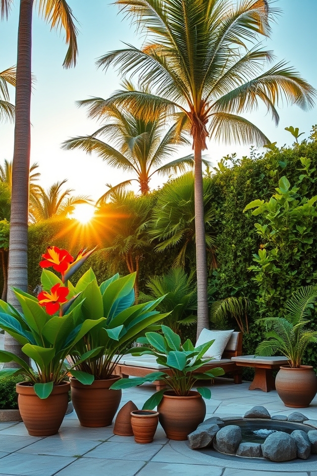tropical lush greenery oasis
