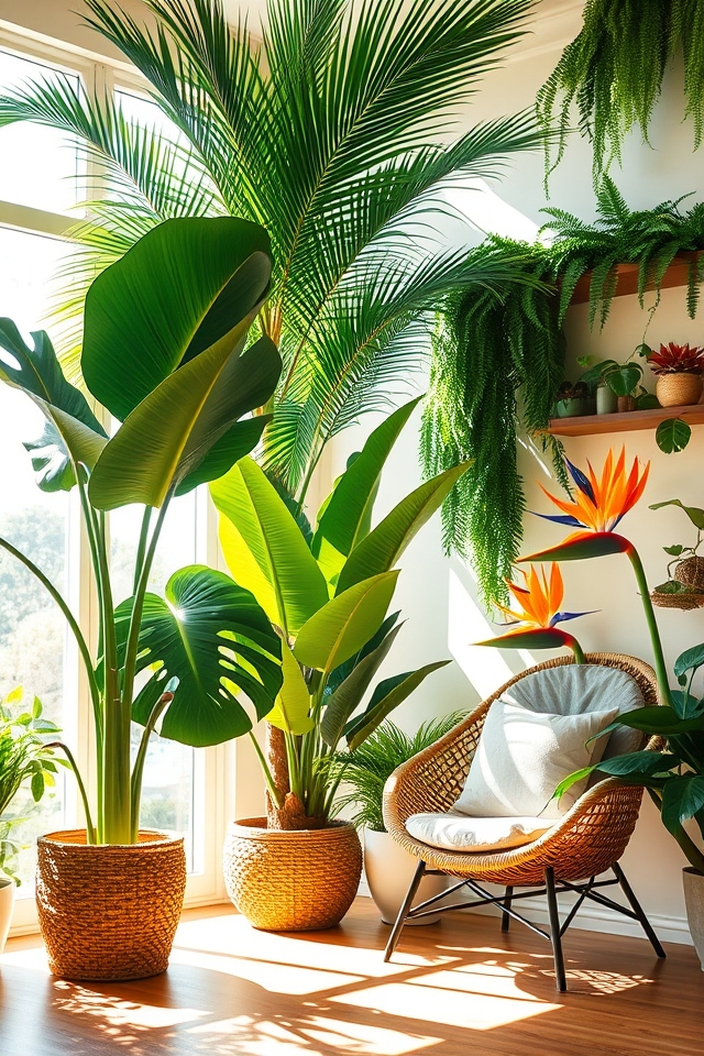 tropical plants enhance interiors