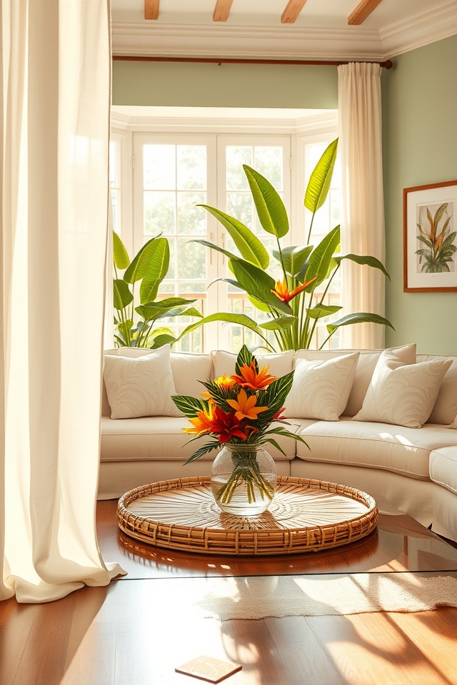 tropical style airy fabrics