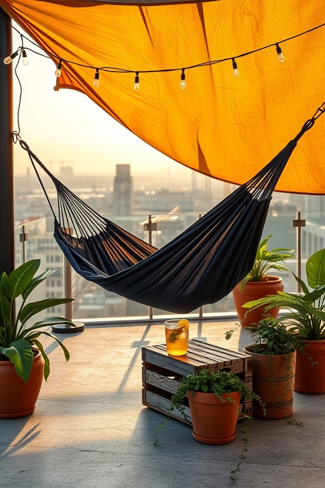 urban rooftop hammock haven