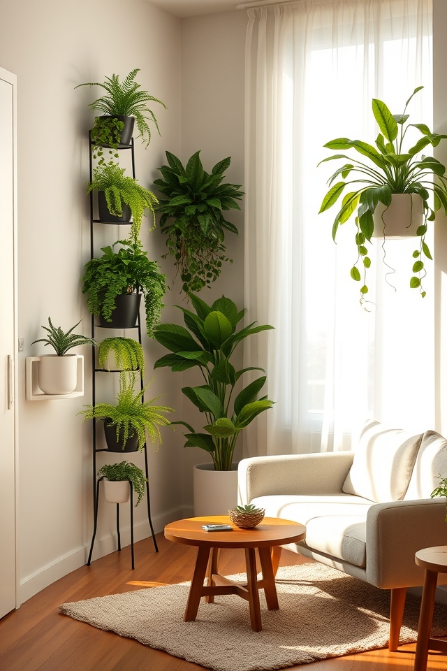 vertical planters enhance space