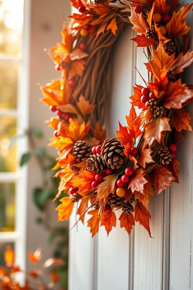 vibrant autumn decorative wreaths