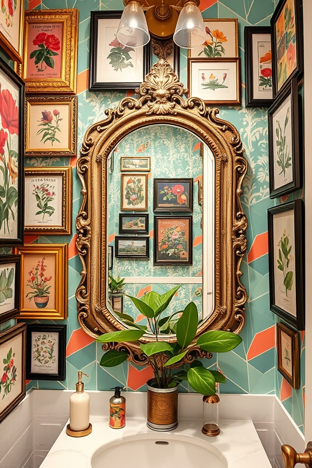 vibrant bathroom wall decor