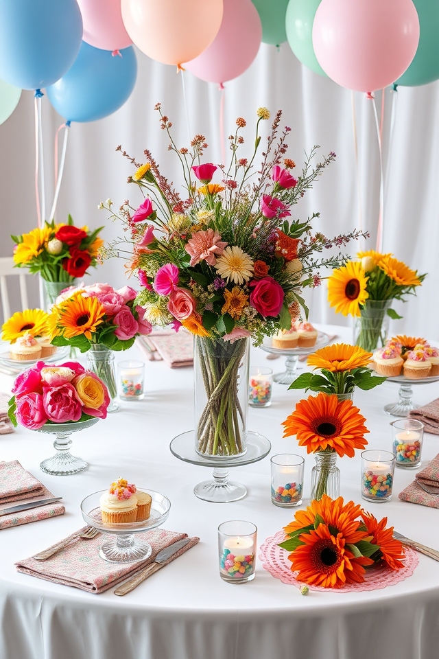 vibrant birthday table decor
