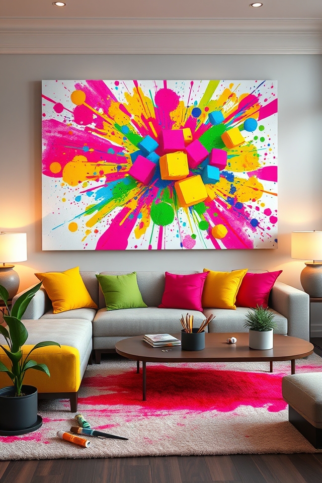 vibrant diy wall art