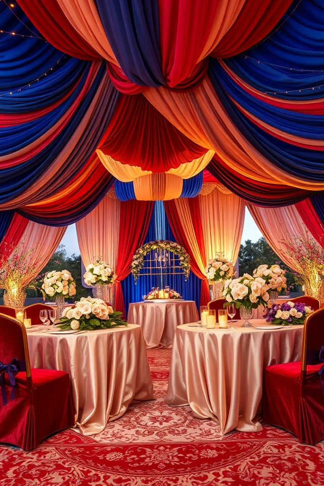 vibrant drapery and fabrics