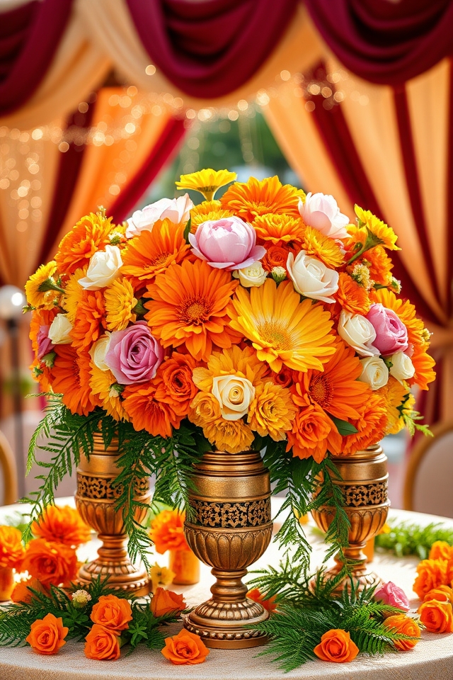 vibrant floral arrangements enhance celebrations