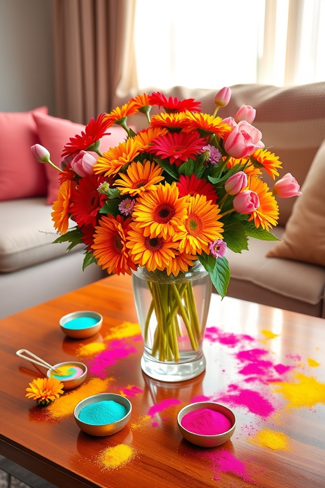 vibrant floral celebration centerpieces