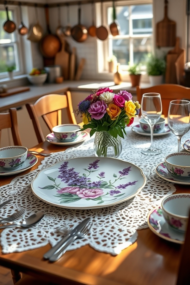 vibrant flower patterned dishware