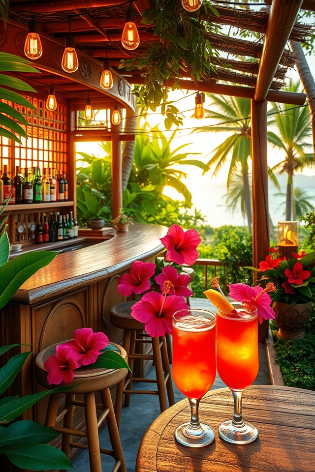 vibrant hibiscus tropical bar