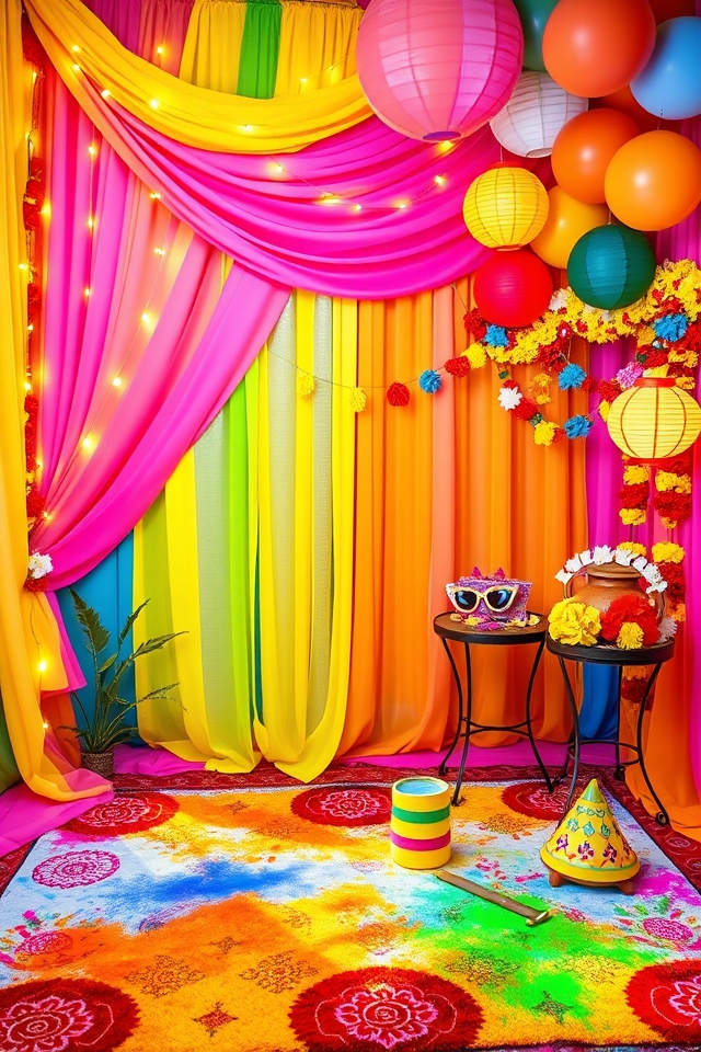 vibrant holi photo booth