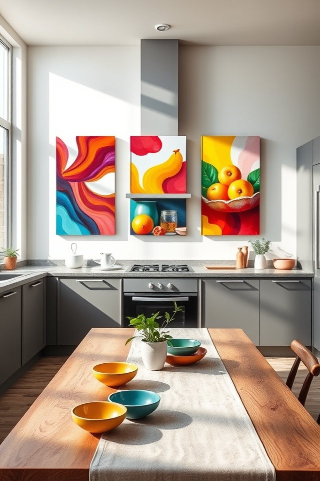 vibrant kitchen wall art