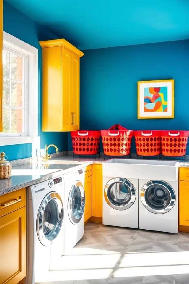 vibrant laundry room colors