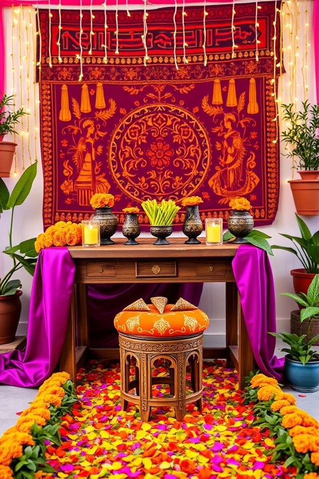 vibrant mehendi station setup