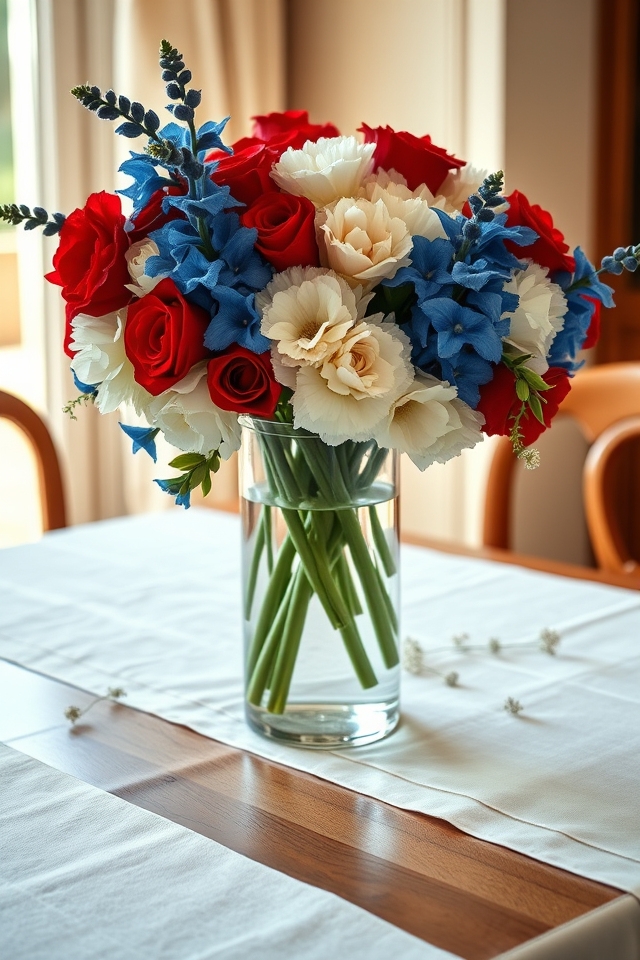 vibrant red white blue