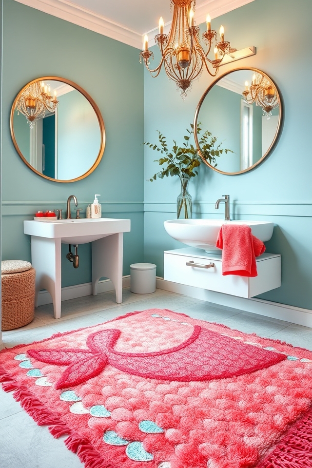 vibrant stylish fun bathroom mats