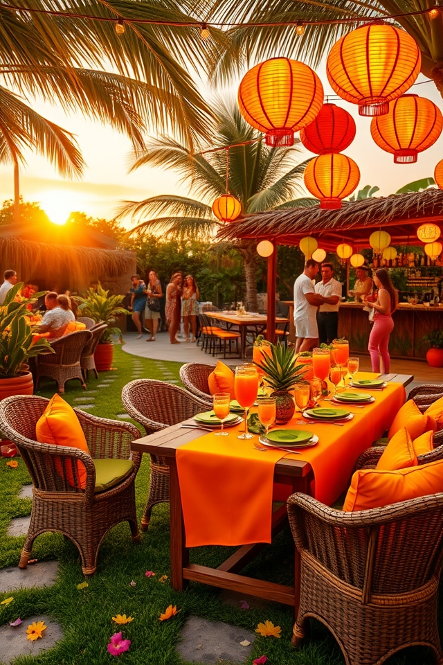 vibrant tropical papaya gathering