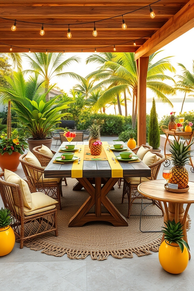 vibrant tropical pineapple paradise