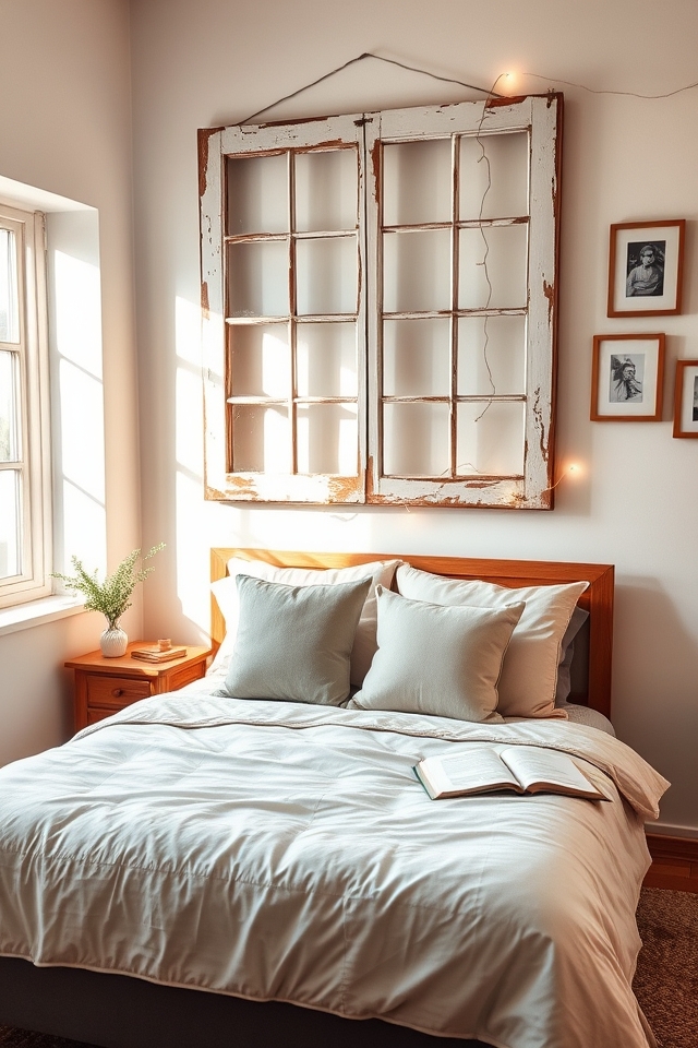 vintage frame bed decor