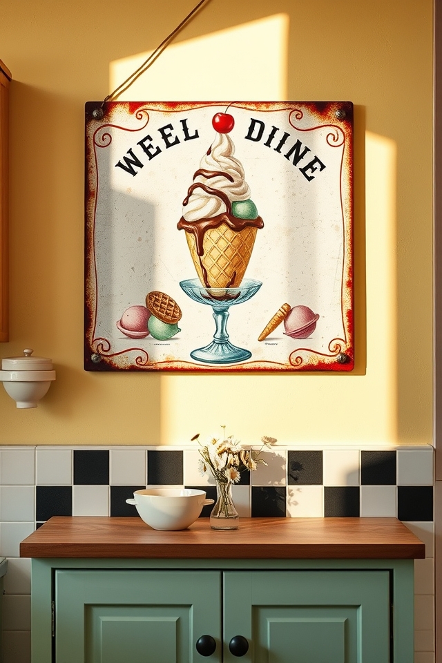 vintage ice cream signs