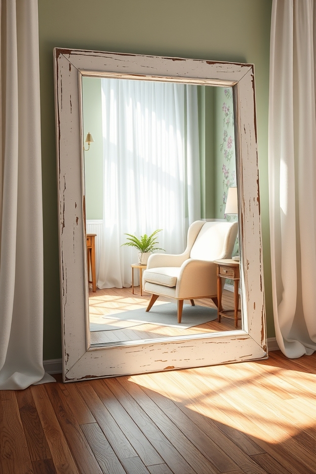 vintage mirror rustic decor