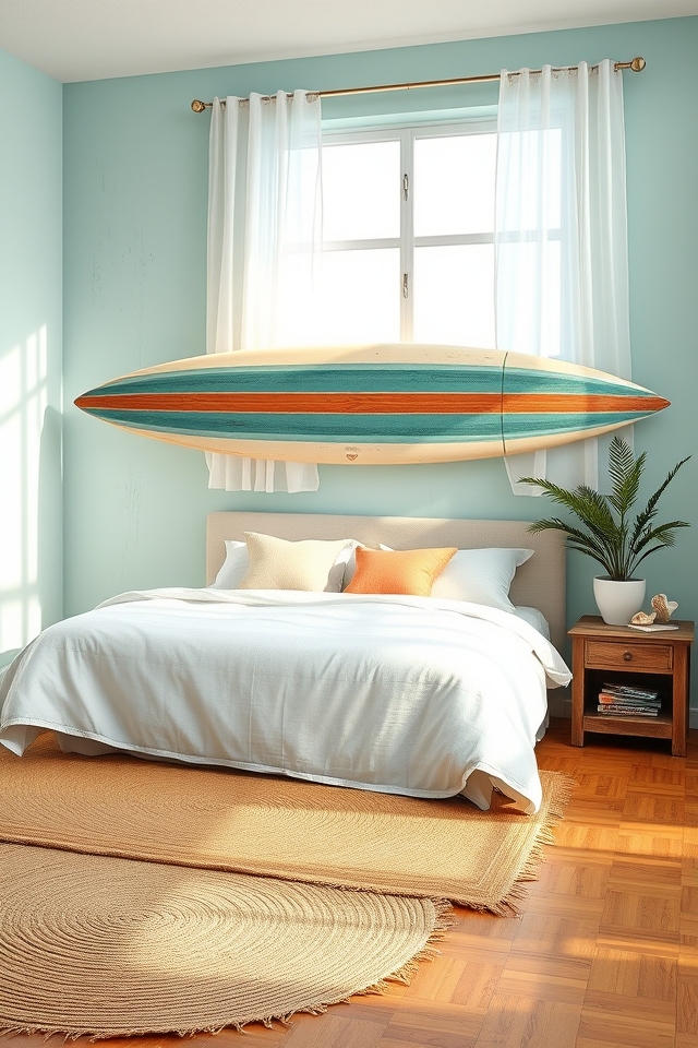 vintage surfboard statement piece