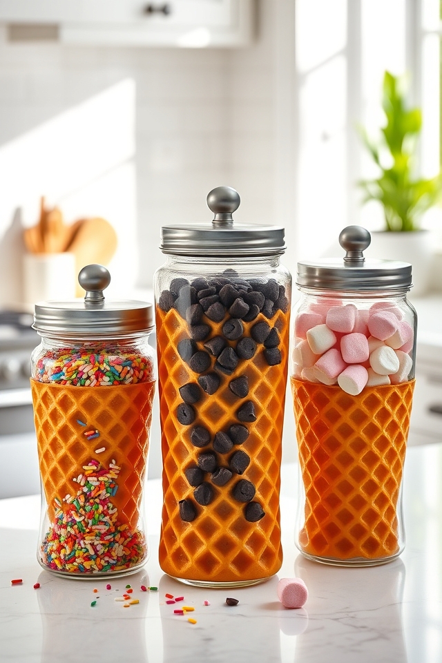 waffle cone storage jars
