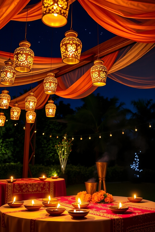 warm ambiance with lanterns