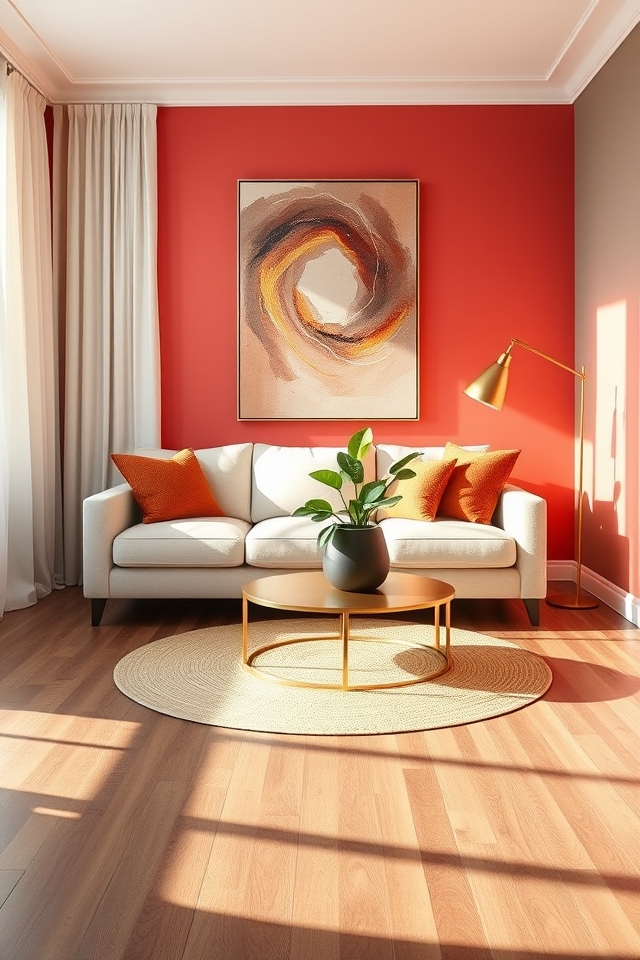 warm cherry coral statement