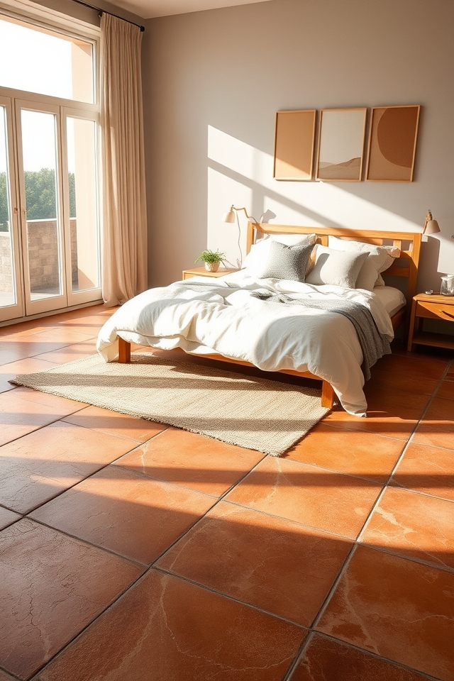 warm rustic terracotta flooring