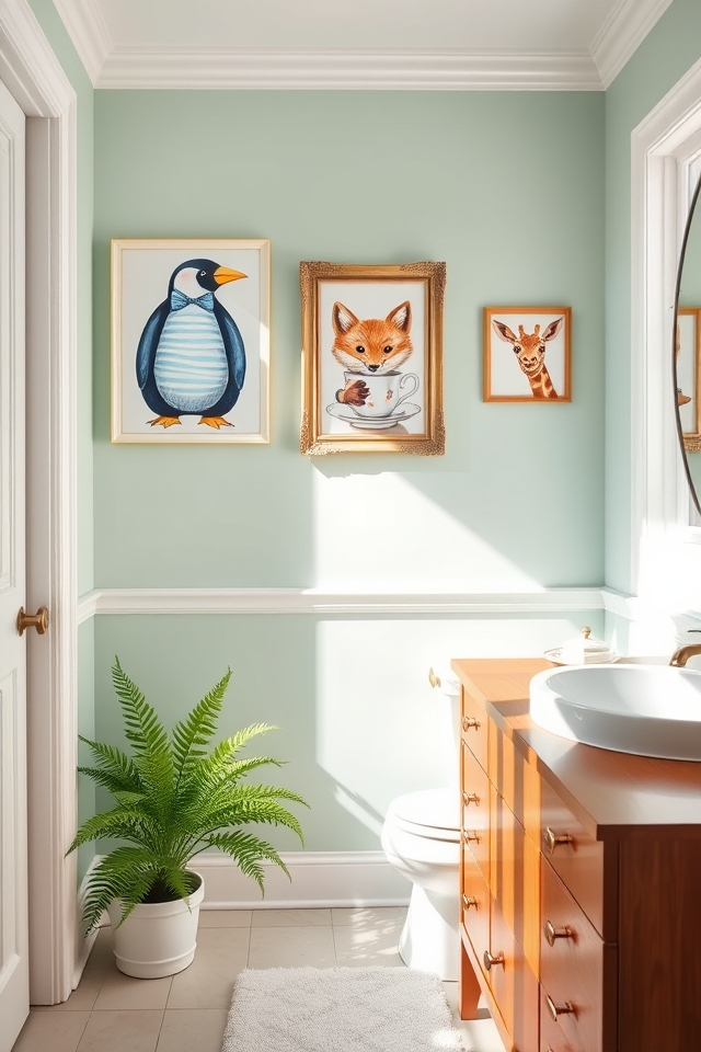 whimsical animal bathroom decor