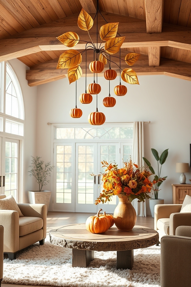 whimsical autumn ceiling decor