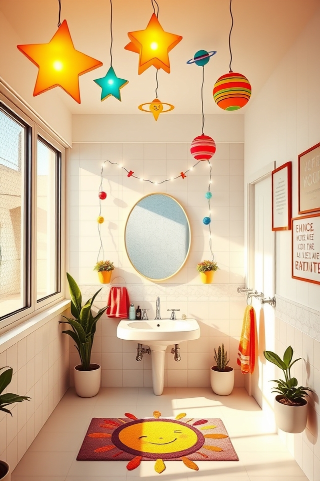 whimsical colorful lighting design