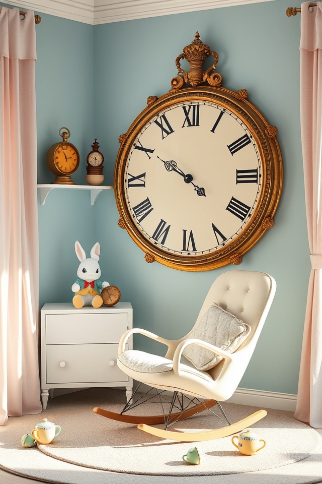 whimsical white rabbit clocks