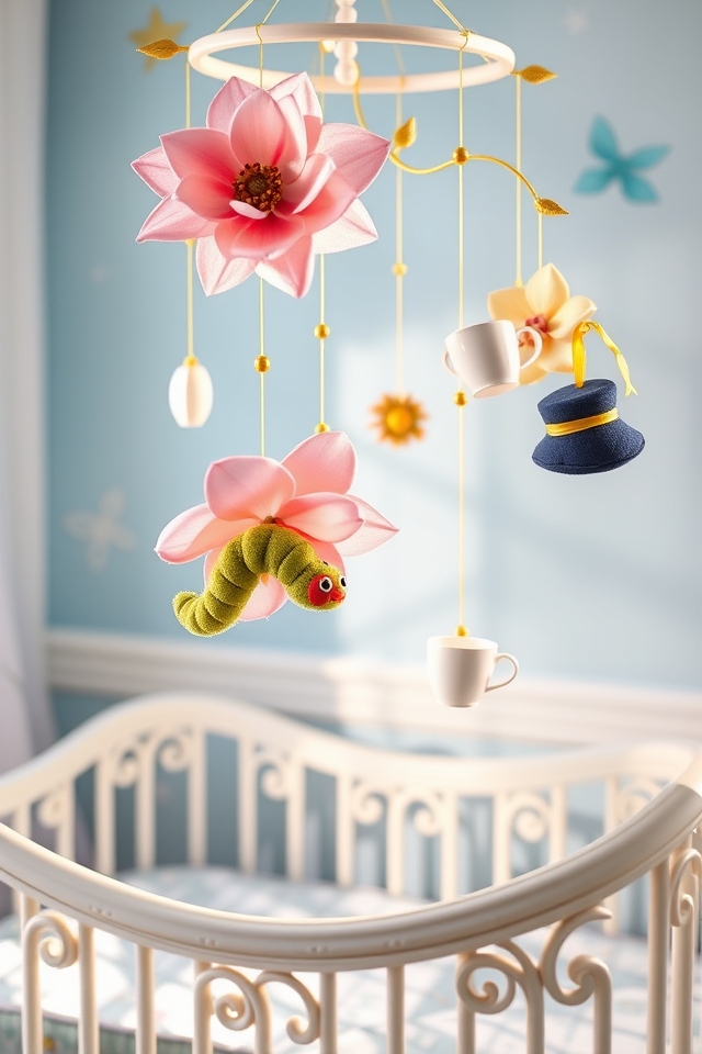 whimsical wonderland garden mobile