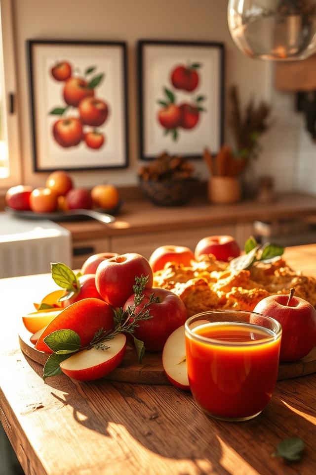 apple themed kitchen wall art