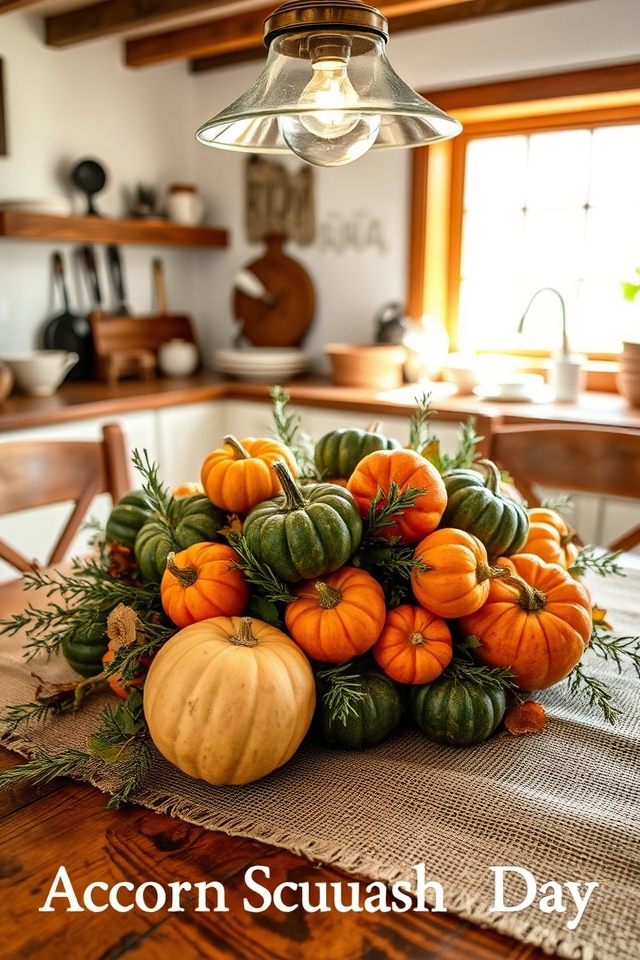 autumn acorn squash centerpiece arrangement
