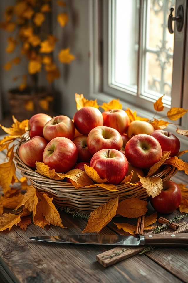 autumn apple basket display