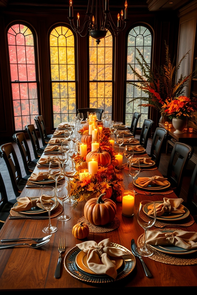 autumn dining style contrast
