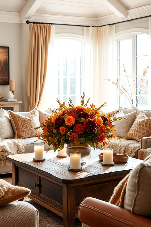 autumn floral centerpiece arrangement