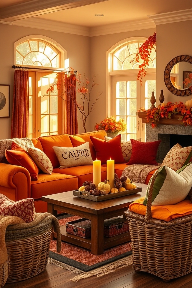 autumn inspired entryway decor