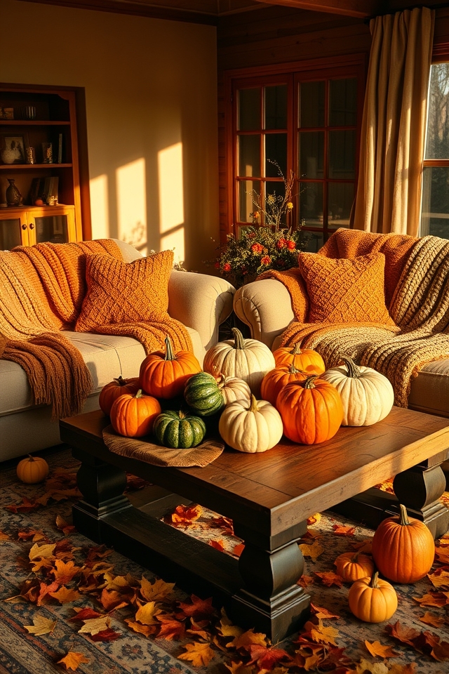 autumn pumpkin and gourd d cor